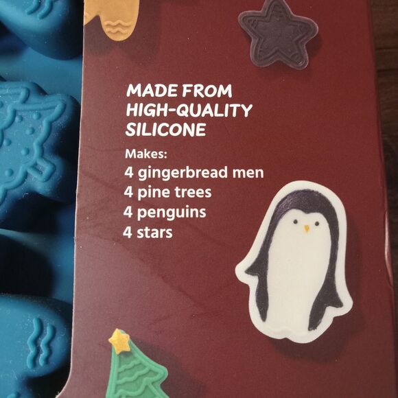 So Yummy Bella 2pc Chocolate Mold Set Gingerbread Man Pine Trees Penguin Stars - Picture 3 of 8